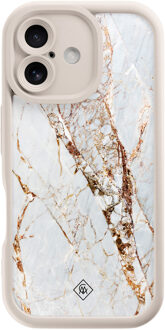 Casimoda iPhone 16 beige case - Marmer goud Bruin/beige