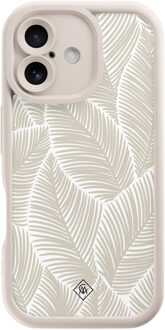 Casimoda iPhone 16 beige case - Palmy leaves beige Bruin/beige