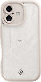 Casimoda iPhone 16 beige case - Vive la vie Bruin/beige
