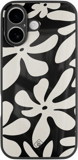 Casimoda iPhone 16 glazen hardcase - Noir bloom Zwart