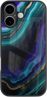 Casimoda iPhone 16 glazen hardcase - Smaragd paars groen Paars, Groen