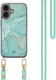 Casimoda iPhone 16 hoesje met mint koord - Touch of mint