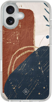 Casimoda iPhone 16 hybride hoesje - Abstract terracotta Multi