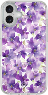 Casimoda iPhone 16 hybride hoesje - Floral violet Paars