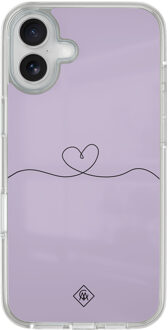 Casimoda iPhone 16 hybride hoesje - Hart lila Paars