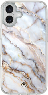 Casimoda iPhone 16 hybride hoesje - Marble dream Grijs/zilverkleurig