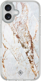 Casimoda iPhone 16 hybride hoesje - Marmer goud Bruin/beige