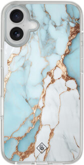 Casimoda iPhone 16 hybride hoesje - Marmer lichtblauw