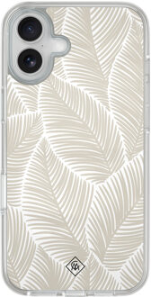 Casimoda iPhone 16 hybride hoesje - Palmy leaves beige Goudkleurig