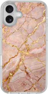 Casimoda iPhone 16 hybride hoesje - Rose gold marble Multi