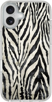 Casimoda iPhone 16 hybride hoesje - Zebra Safari Zwart