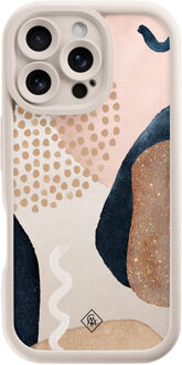 Casimoda iPhone 16 Pro beige case - Abstract dots Bruin/beige