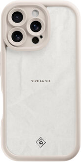 Casimoda iPhone 16 Pro beige case - Vive la vie Bruin/beige