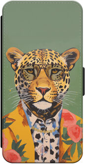 Casimoda iPhone 16 Pro flipcase - Luipaard hipster Groen