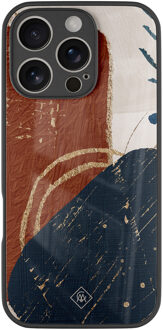 Casimoda iPhone 16 Pro glazen hardcase - Abstract terracotta Multi
