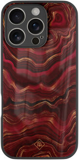 Casimoda iPhone 16 Pro glazen hardcase - Agate rood