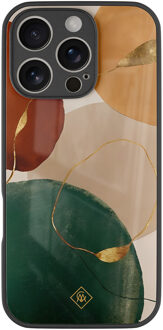 Casimoda iPhone 16 Pro glazen hardcase - Earthy luxe Multi