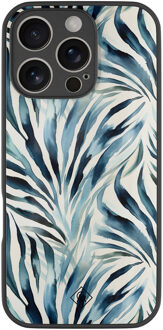 Casimoda iPhone 16 Pro glazen hardcase - Japandi waves Blauw