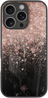 Casimoda iPhone 16 Pro glazen hardcase - Marmer twist Rosekleurig