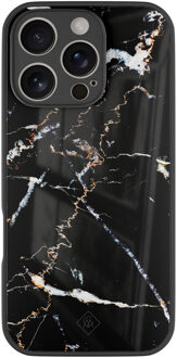 Casimoda iPhone 16 Pro glazen hardcase - Marmer zwart