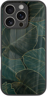 Casimoda iPhone 16 Pro glazen hardcase - Monstera leaves Groen