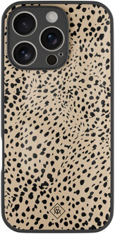 Casimoda iPhone 16 Pro glazen hardcase - Spot on Bruin/beige