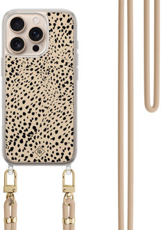 Casimoda iPhone 16 Pro hoesje met beige koord - Spot on Bruin/beige