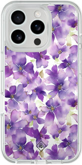 Casimoda iPhone 16 Pro hybride hoesje - Floral violet Paars