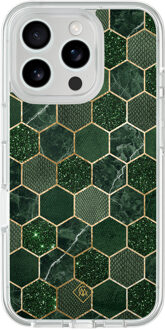 Casimoda iPhone 16 Pro hybride hoesje - Kubus groen