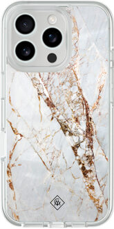Casimoda iPhone 16 Pro hybride hoesje - Marmer goud Bruin/beige