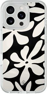Casimoda iPhone 16 Pro hybride hoesje - Noir bloom Zwart