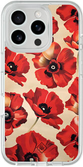 Casimoda iPhone 16 Pro hybride hoesje - Poppy garden Rood