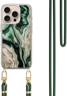 Casimoda iPhone 16 Pro Max hoesje met groen koord - Green waves