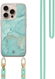 Casimoda iPhone 16 Pro Max hoesje met mint koord - Touch of mint