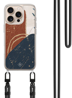 Casimoda iPhone 16 Pro Max hoesje met zwart koord - Abstract terracotta Multi
