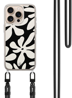 Casimoda iPhone 16 Pro Max hoesje met zwart koord - Noir bloom
