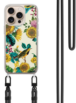 Casimoda iPhone 16 Pro Max hoesje met zwart koord - Sunflowers Geel