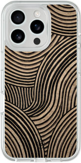 Casimoda iPhone 16 Pro Max hybride hoesje - Ebony waves Bruin/beige