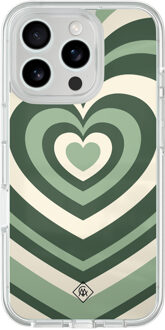 Casimoda iPhone 16 Pro Max hybride hoesje - Groen hart swirl