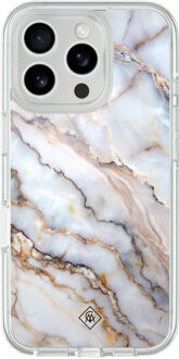 Casimoda iPhone 16 Pro Max hybride hoesje - Marble dream Grijs/zilverkleurig