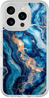 Casimoda iPhone 16 Pro Max hybride hoesje - Ocean marble Blauw