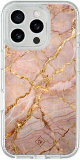 Casimoda iPhone 16 Pro Max hybride hoesje - Rose gold marble Multi