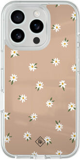 Casimoda iPhone 16 Pro Max hybride hoesje - Sweet daisies Bruin/beige