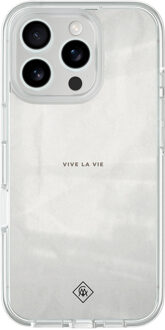 Casimoda iPhone 16 Pro Max hybride hoesje - Vive la vie Grijs/zilverkleurig