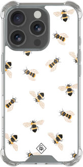 Casimoda iPhone 16 Pro Max shockproof hoesje - Bee happy Bruin/beige