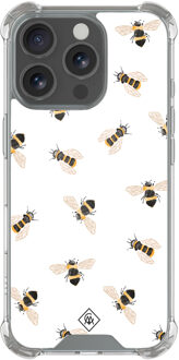 Casimoda iPhone 16 Pro shockproof hoesje - Bee happy Bruin/beige