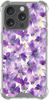 Casimoda iPhone 16 Pro shockproof hoesje - Floral violet Paars