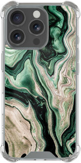 Casimoda iPhone 16 Pro shockproof hoesje - Green waves Groen