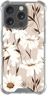 Casimoda iPhone 16 Pro shockproof hoesje - In bloom Bruin/beige