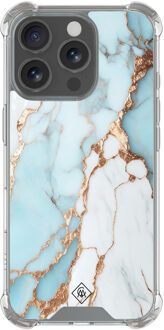Casimoda iPhone 16 Pro shockproof hoesje - Marmer lichtblauw